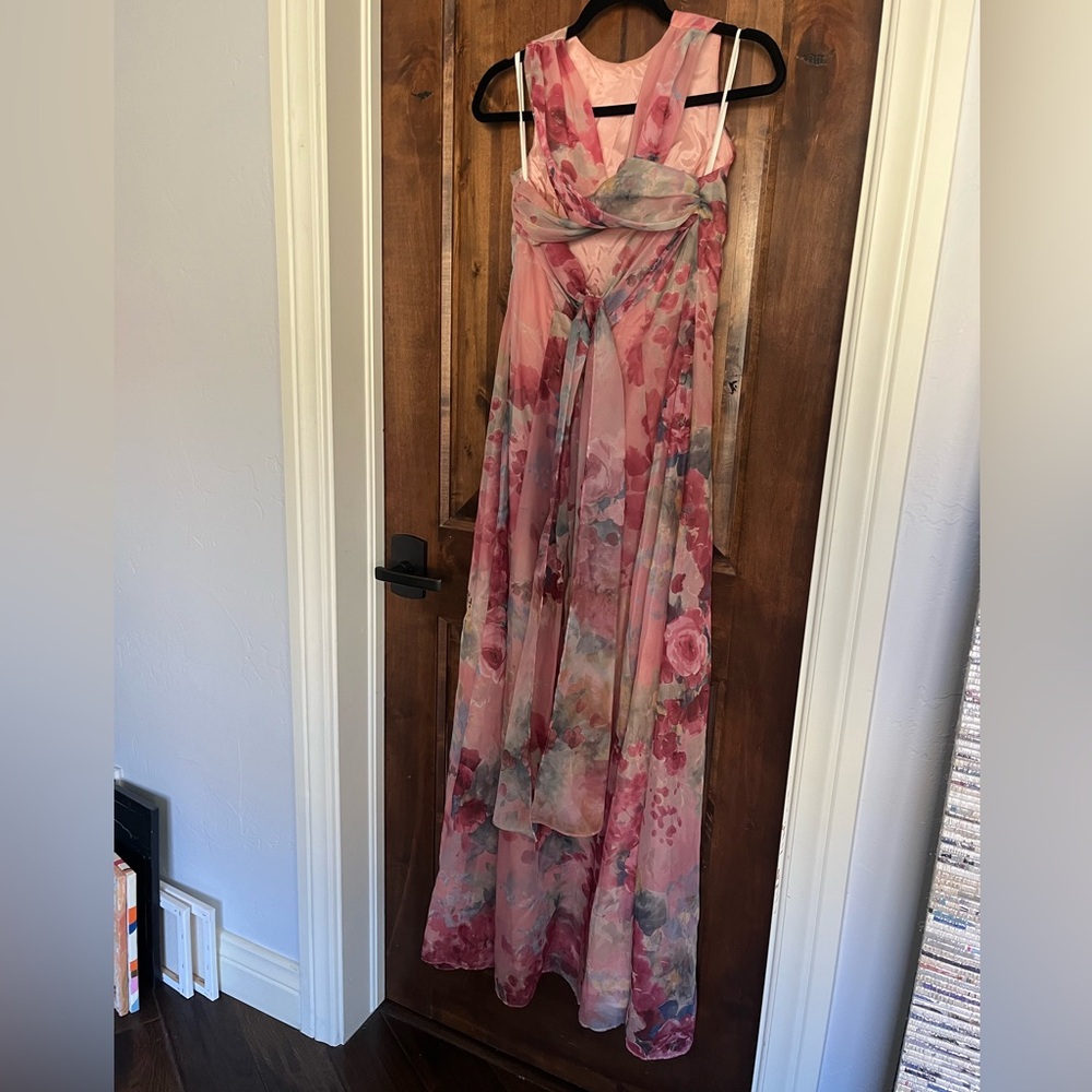 Alfred Angelo vintage pink floral maxi dress